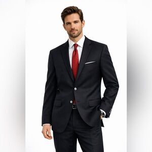 JOE JOSEPH ABBOUD SLIM FIT jacket blazer sport coat super 120s wool black 42R